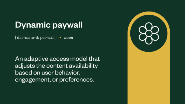  "Dynamic paywall," definition, highlighting how it adjusts content access based on user behavior. 