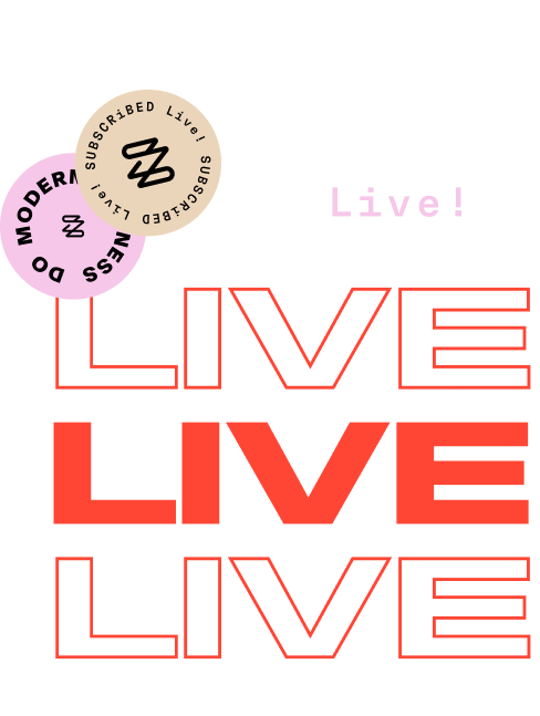 A graphic with the word "Zuora live" repeated three times in bold red letters, with a circular pink stamp that reads "subscribed" overlaid at the top left corner.