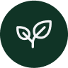 Green circle logo with a white leaf silhouette, representing an eco-friendly or green concept.