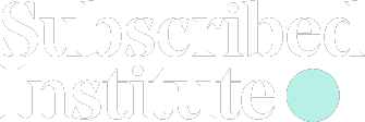 Logo reading "Subscribed Institute" with a turquoise dot on the right. The text is white against a black background.