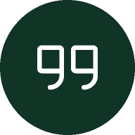 A dark green circle with the white number "99" in the center.