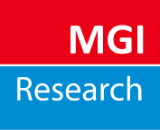 Logo of MGI Research with "MGI" in white text on a red background at the top, and "Research" in white text on a blue background at the bottom.