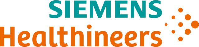 Siemens Healthineers logo with teal "Siemens" and orange "Healthineers" text accompanied by orange dots on the right.