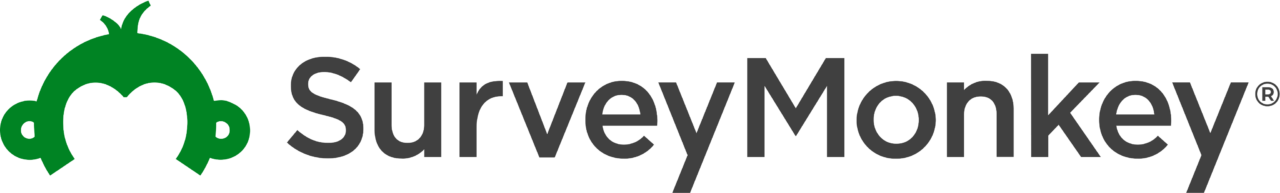 SurveyMonkey logo featuring a green monkey outline and stylized black text.